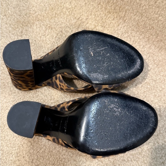 Leopard print Saint Laurent suede mule sandals - Picture 6 of 6